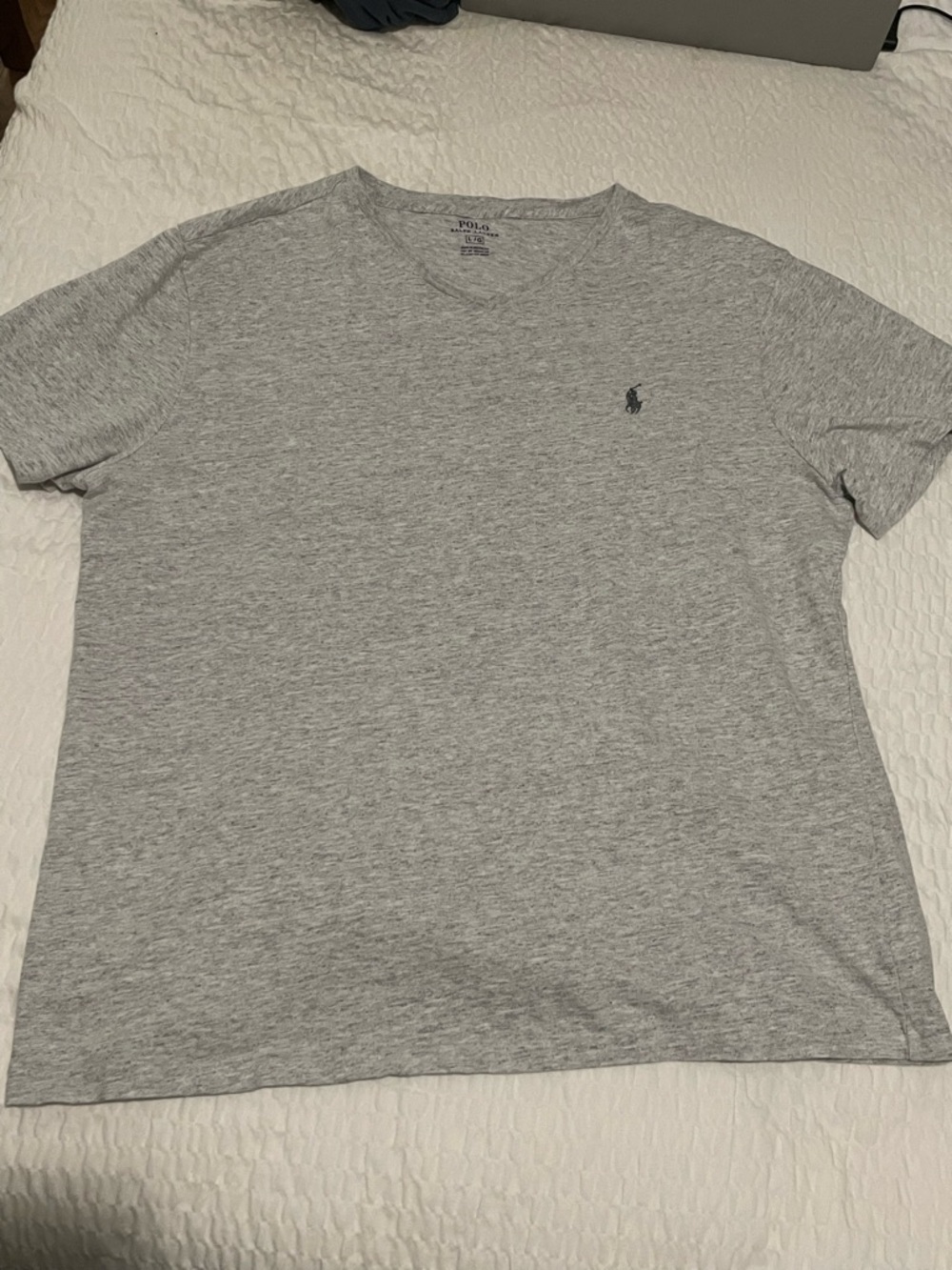 Polo Ralph Lauren Men's Heather Gray V-Neck Tee, Size L